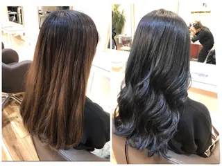 ロング カラー 小顔カット前髪 顔周りカット林亮佑のヘアスタイル