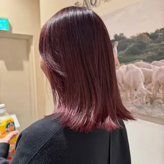 ミディアム カラー たるみことり🌼 レイヤー・パーマのヘアスタイル