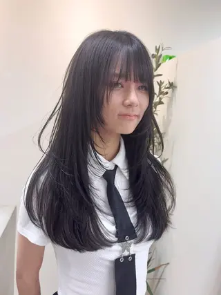 ロング レイヤー×縮毛矯正 深見 拓のヘアスタイル