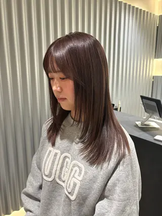 ミディアム カラー パーマ ヘアアレンジ 押切 響　のヘアスタイル