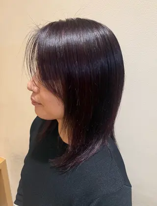 ミディアム カラー 中島 紗來のヘアスタイル
