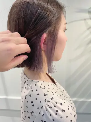 ショート カラー 透明感カラー/韓国 ブリーチ/古橋のヘアスタイル