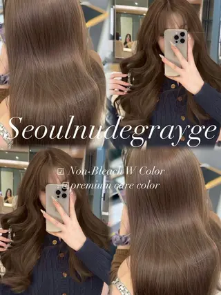 カラー セミロング 盛れ🎀韓国ヘア 美艶🇰🇷なるみのヘアスタイル