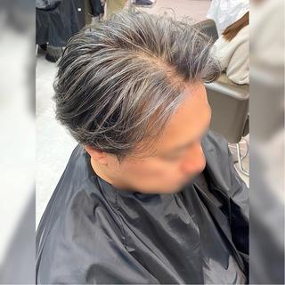 ミディアム カラー メンズ メンズショート/ センターパート/片山のヘアスタイル