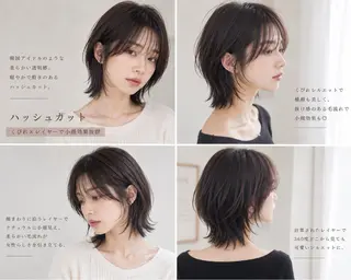 ショート rina韓国レイヤー ハッシュカットのヘアスタイル
