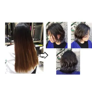 ショート カラー 韓・中華美女ヘア 🇰🇷×🇨🇳のヘアスタイル