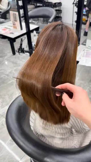 ロング りきと🦋河原町 縮毛矯正/艶カラーのヘアスタイル