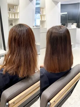 ミディアム カラー パーマ 生艶髪&レイヤー🔔 渋谷お薦めNo.1✨のヘアスタイル