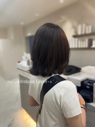 ミディアム 艶カラー/縮毛矯正 asukaのヘアスタイル
