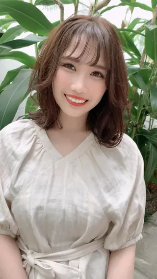 ミディアム カラー 透明感カラー✂︎ /縮毛矯正/YUKAのヘアスタイル