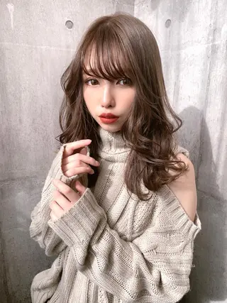 セミロング カラー パーマ メンズ縮毛矯正 細谷碧海のヘアスタイル
