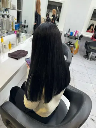 セミロング カラー パーマ ヘアアレンジ メンズ キッズ 韓国系🇰🇷🩶 艶暗髪/MEIのヘアスタイル