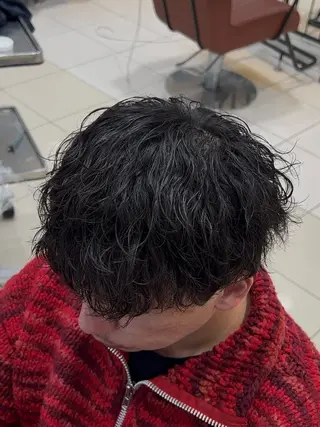 ショート パーマ メンズ メンズ特化/勝田駅/ 佐和駅/鈴木輝瑠/のヘアスタイル