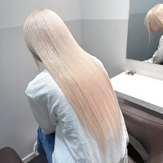 ロング カラー ヘアアレンジ メンズ ブリーチの髪様 MASATOのヘアスタイル