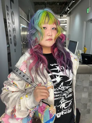 セミロング カラー デザインカラー /rioのヘアスタイル