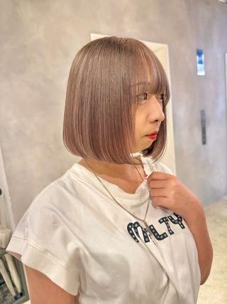 ショート カラー ブリーチ/ベージュ/ ショート/あかね🌼のヘアスタイル