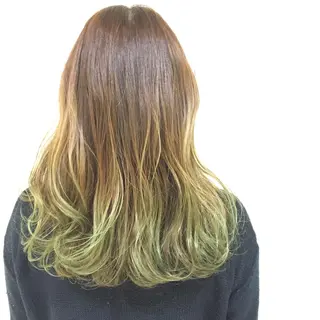 セミロング カラー ヘアアレンジ きむえり/髪質改善 /うねり広がり改善のヘアスタイル