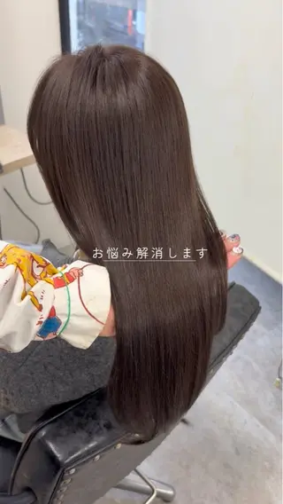ロング カラー 髪質改善、癖毛直し 縮毛矯正が得意のヘアスタイル
