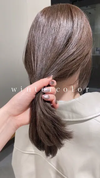 セミロング カラー hair shioのヘアスタイル