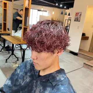 ショート カラー パーマ メンズ ツイスパ特化 石川 歳也のヘアスタイル