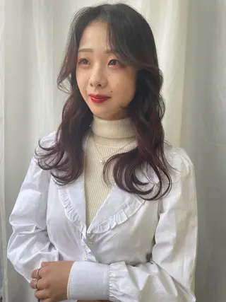 セミロング ヘアアレンジ 髙塚碧🇰🇷 韓国ヘア🎗️のヘアスタイル