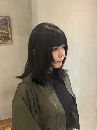 セミロング 新宿/顔周りカット +レイヤー=しずく♩のヘアスタイル