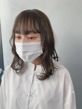 セミロング カラー ボブパーマコテ巻き風 パーマNo1深江秀平のヘアスタイル