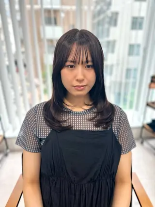 セミロング カラー パーマ ヘアアレンジ メンズ キッズ 似合せレイヤー/ 柔らか透明感カラーのヘアスタイル