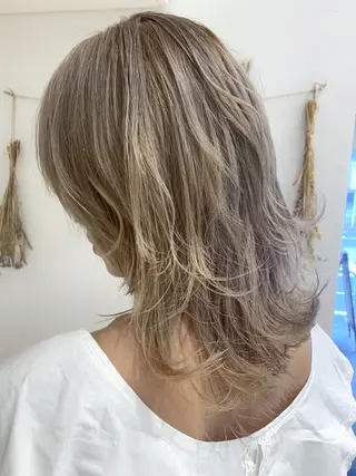 ミディアム カラー 縮毛矯正/髪質改善 ⭐️レイヤーの達人悟のヘアスタイル