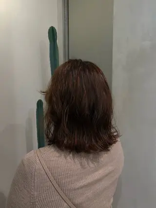 ミディアム パーマ 宮島 華湖のヘアスタイル