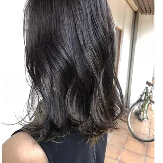 ミディアム カラー 酸性縮毛矯正🧴韓国 レイヤー/髪質改善のヘアスタイル