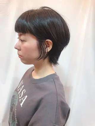 ショート ボブ/縮毛/レイヤー モトナリのヘアスタイル