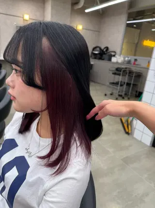 セミロング カラー パーマ ヘアアレンジ メンズ キッズ 韓国系🇰🇷🩶 艶暗髪/MEIのヘアスタイル