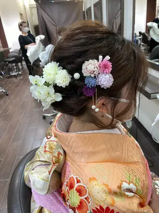 セミロング ヘアアレンジ 高橋 隆一のヘアスタイル