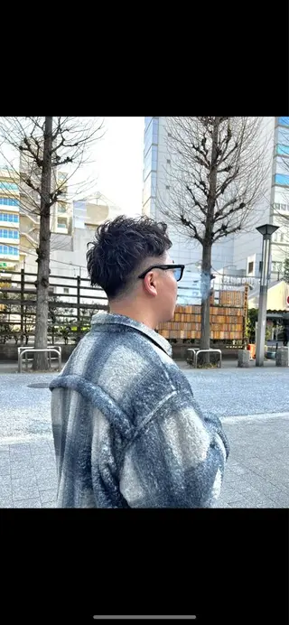 ショート カラー パーマ メンズ 北千住理容室バーバー 小堀悠作のヘアスタイル