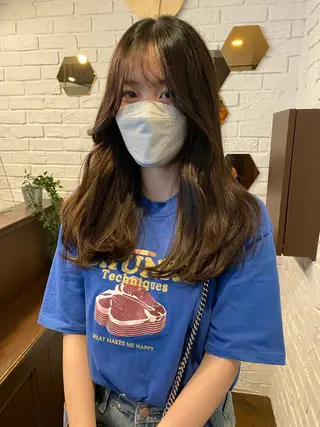 ロング カラー ヘアアレンジ レイヤーカット×髪質 改善🇰🇷シオリのヘアスタイル