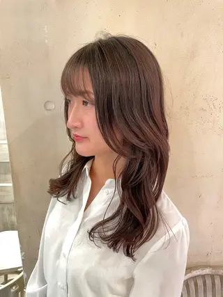 セミロング カラー パーマ 髪質改善 縮毛矯正/ レイヤー/銀座/本木のヘアスタイル