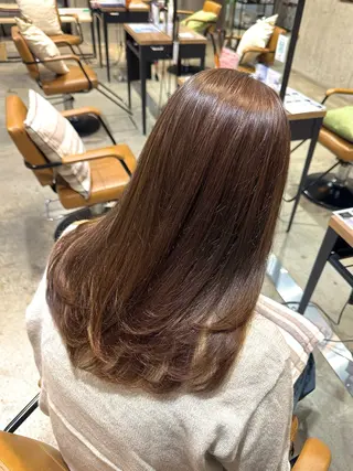 セミロング カラー ヘアアレンジ 顔まわり/艶カラー/ 🤎himari🤎のヘアスタイル