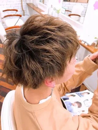 ショート メンズ 佐藤 悠生 メンズパーマ.カットのヘアスタイル
