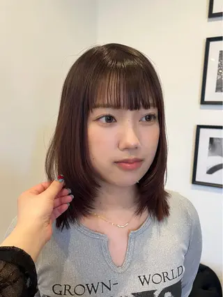 ミディアム ♡ナナコ♡ レイヤー /ブリーチ/艶髪のヘアスタイル