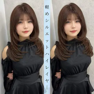 ロング カラー 韓国🇰🇷レイヤー 映える顔周り🩷のヘアスタイル