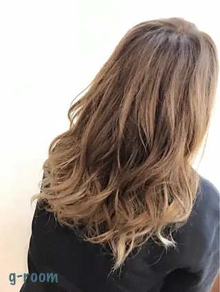 セミロング カラー 大山 雅矢のヘアスタイル