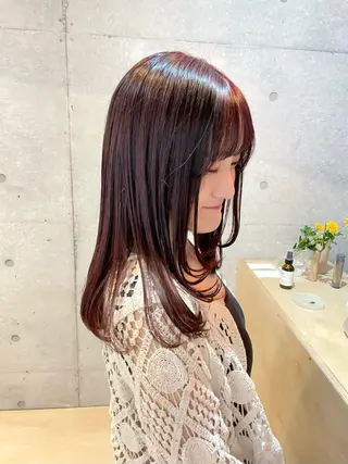 セミロング カラー 【表参道】Ruri デジタルパーマのヘアスタイル