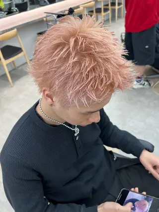 ショート カラー メンズ 🌀toa/波巻き✨ /メンズパーマ／栄のヘアスタイル