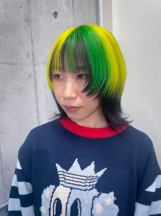 ミディアム ハイトーン/ブリーチ /ウルフ⛓️MAKIのヘアスタイル