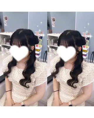 ロング 岡本 葵朱花のヘアスタイル