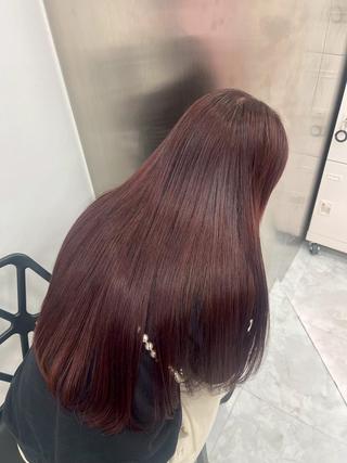 カラー 中×韓mix🥀秋色 ワンホンヘア🤍のヘアスタイル