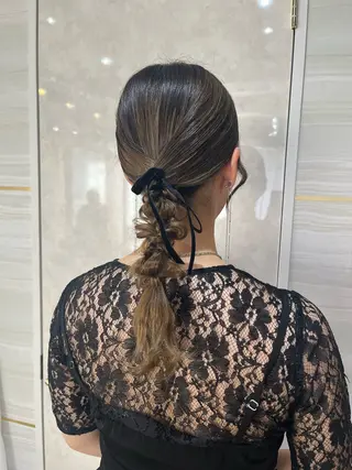 ミディアム ヘアアレンジ あみ/暗髪オリ ーブ特化🍃髪質改善のヘアスタイル