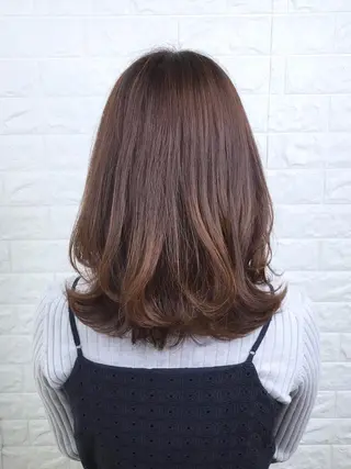 ミディアム カラー 髪質改善縮毛矯正 美容師✂️山崎竜二のヘアスタイル