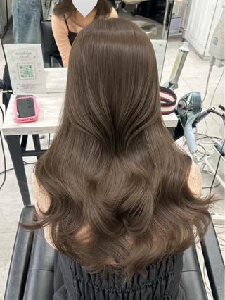 ロング カラー 流れる顔まわり カット✨/きょんさんのヘアスタイル